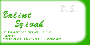 balint szivak business card